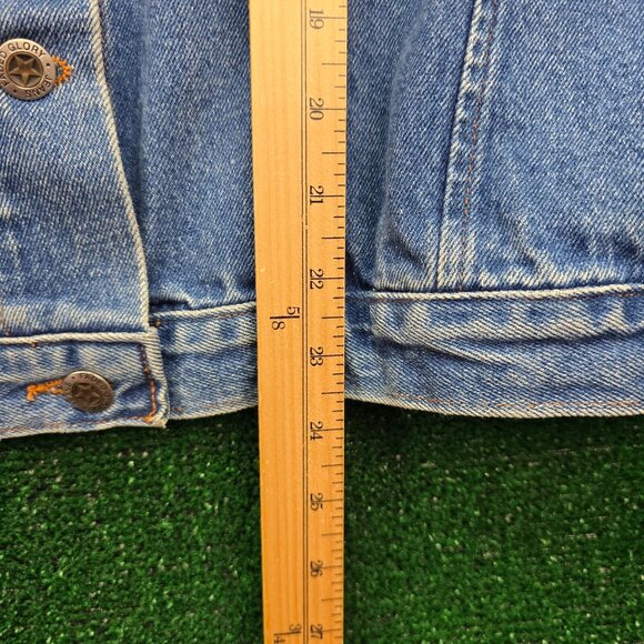 Faded Glory Denim Jacket Womens Large Blue Button Up Vintage Western Cowboy - Picture 5 of 12